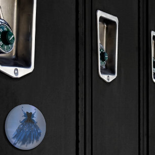 Gothic Fairy Navy Gown   Deep Cobalt Blue Sheen Magnet