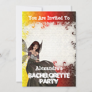 Gothic fairy personalised bachelorette party invitation