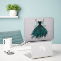 Gothic Fairy Teal Gown | Deep Midnight Green Sheen