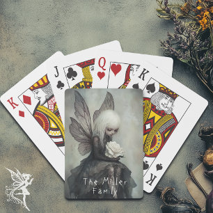 Gothic Fairy & White Rose Custom Dark Fantasy Playing Cards