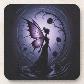 Gothic Fairy with Black Roses - Dark and E Phantas Coaster