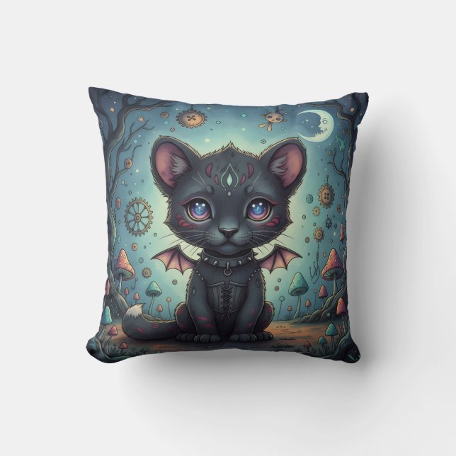 Gothic Fantasy Baby KitBat Cushion (Front)