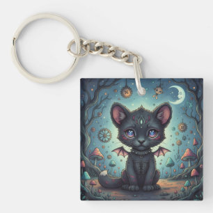 Gothic Fantasy Baby KitBat Key Ring