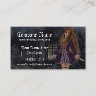 Gothic Fantasy Business Card :: Redhead Purple