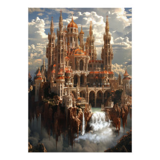 Gothic Fantasy Castle in the Clouds Dreamscape Photo Print