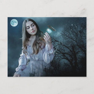 Gothic Fantasy Dark Woman Female Young Beauty Postcard
