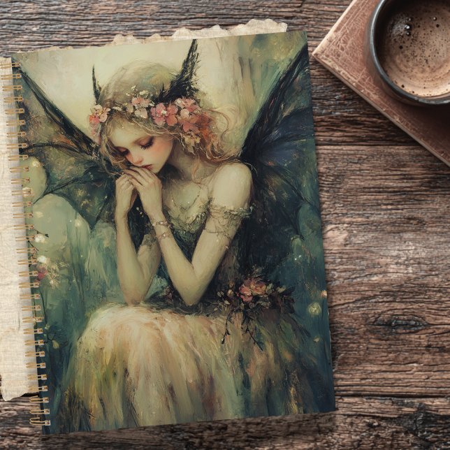 Gothic Fantasy Fairy with Floral Crown Dark Wings  Planner (Creator Uploaded)