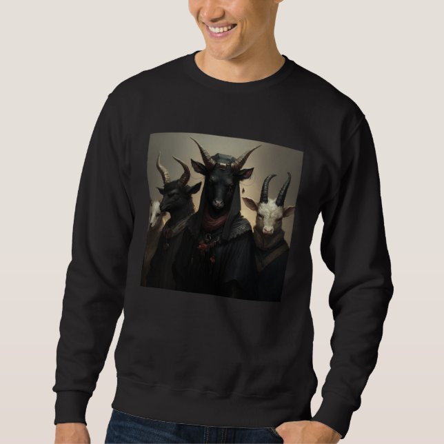 Gothic Farm Animals in Goth Black Cloaks Sweatshirt (Front)
