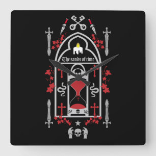Gothic Fashion Style Square Wall Clock