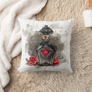 Gothic Fashion Victorian Perfume Bottle with Roses Cushion