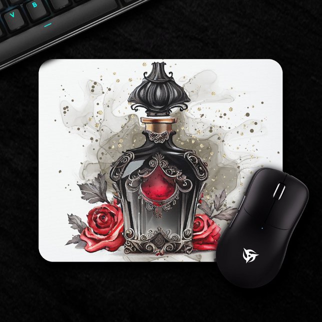 Gothic Fashion Victorian Perfume Bottle with Roses Mouse Pad (Creator Uploaded)