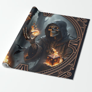 Gothic Flames, the guardian of the burning dice.  Wrapping Paper