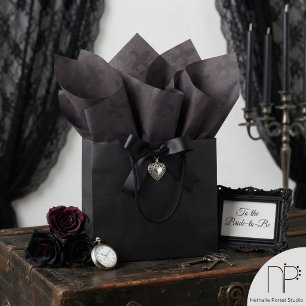 Gothic Fleur de Lis Moody Plum Tissue Paper