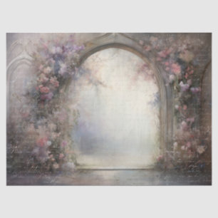 Gothic Floral Arch with Typography for Decoupage Tissue Paper