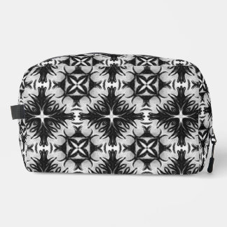 Gothic Floral Black And White Abstract Art Dopp Kit