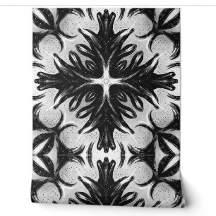 Gothic Floral Black And White Abstract Art Wallpaper