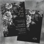 Gothic Floral Black Wedding Invitation<br><div class="desc">Till Death Do Us Part. Dark Gothic Black and White Floral Wedding Invitation perfect for autumn, fall, winter, spring, or any time you want an elegant look. This version features black and white roses with matching monochrome foliage, creating a striking, moody, and timeless botanical style. A mix of classic serif...</div>