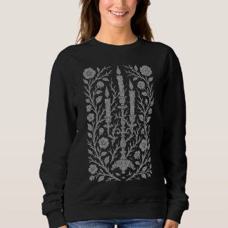 Gothic Floral Candelabrum – Vintage Line Art Sweatshirt