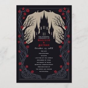 Gothic Floral Castle Wedding Program