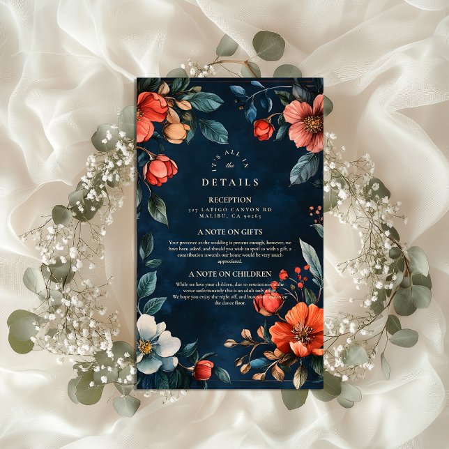 Gothic Floral Fall Wedding Enclosure Card (Creator Uploaded)