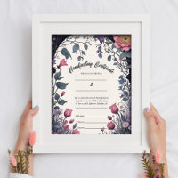 Gothic Floral Garden Gate Handfasting Certificate