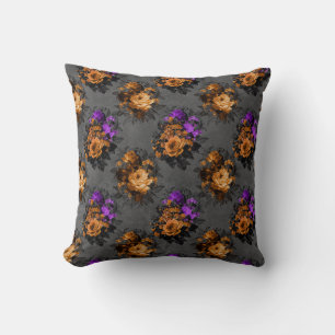 Gothic Floral Halloween Theme Two Sided Print Cushion