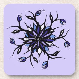 Gothic Floral Mandala Monsters And Teeth Coaster