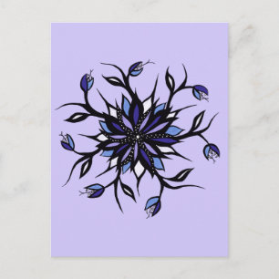 Gothic Floral Mandala Monsters And Teeth Postcard
