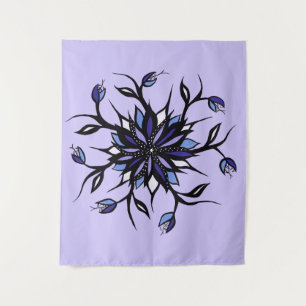 Gothic Floral Mandala Monsters And Teeth Tapestry