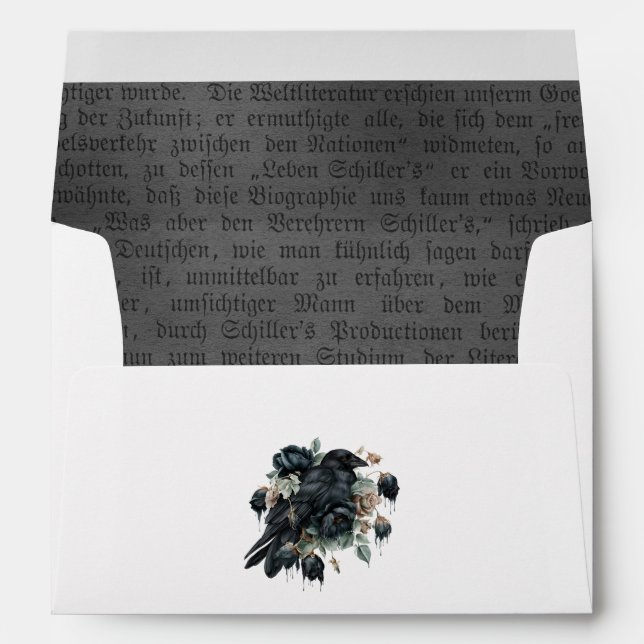 Gothic Floral Raven Envelope (Back (Bottom))