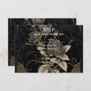 Gothic Floral RSVP Card