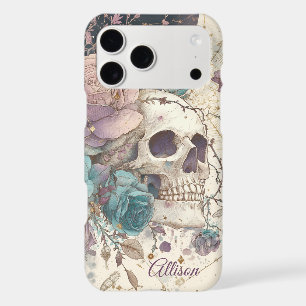 Gothic Floral Skull & Celestial Moon Custom Name