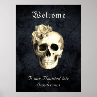Gothic Floral Skull Roses Personalised Halloween