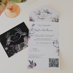 Gothic Floral   Spooky Sixteen Photo All In One Invitation