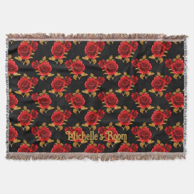 Gothic Floral Throw Blanket (Front)