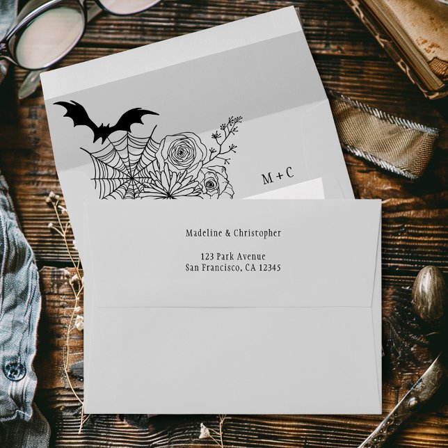 Gothic Floral Wedding Grey Envelope (Creator Uploaded)