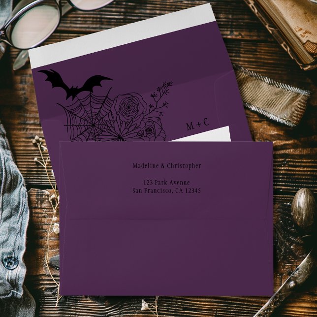 Gothic Floral Wedding Purple Envelope (Creator Uploaded)