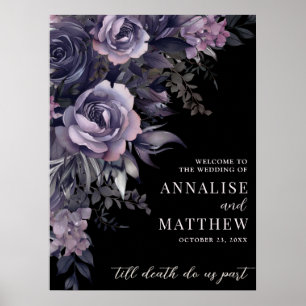 Gothic Floral Wedding Welcome Sign