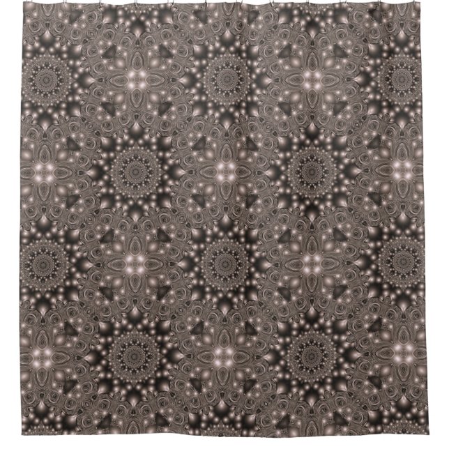 Gothic flower fractal shower curtain (Front)