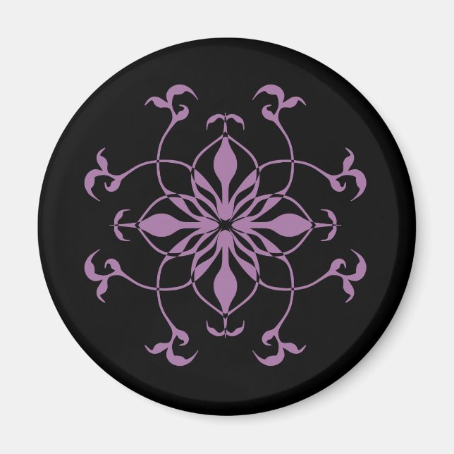 Gothic flower purple and black magnet (Front)