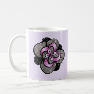 Gothic Flower Purple Black Abstract Floral Coffee Mug