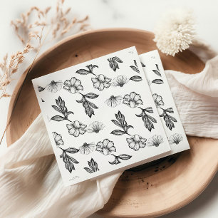 Gothic Flower tattoo Baby Shower Napkin