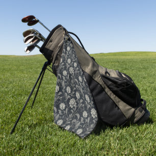 Gothic Flowers Pattern Golf Towel