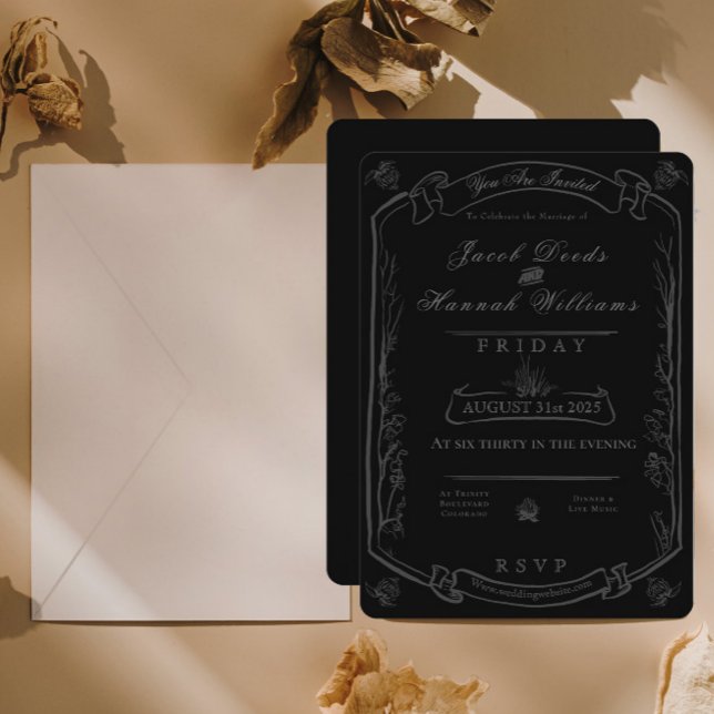 Gothic Forest Moody Wedding Invitation (Creator Uploaded)