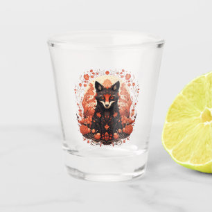 Gothic Fox and Flowers Shot Glass