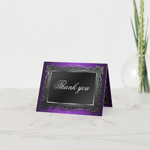 Gothic Frame Purple Thank You Cards