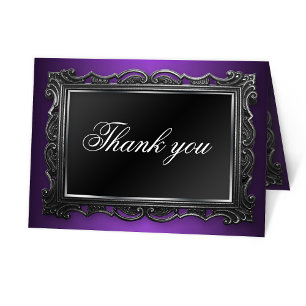 Gothic Frame Purple Thank You Cards