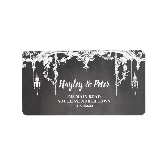 Gothic Frame Rustic Address Label Stickers Wedding (Front)