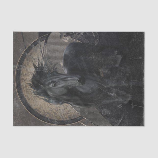 Gothic Friesian Horse Tissue Paper (Front)