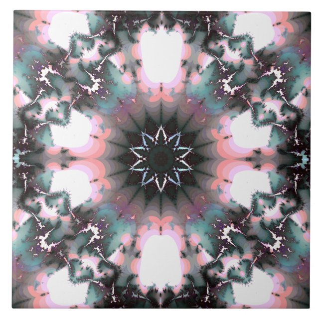 Gothic Frozen Winter Spider Web Ceramic Tile (Front)